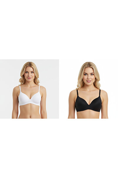 BONBON Women's Soft Bra Without Underwire with Cups 2-Pack Bra Bb2323
