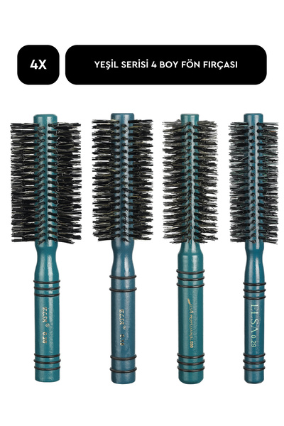 ELSA Seria profesională de perii de păr verde din 4 piese