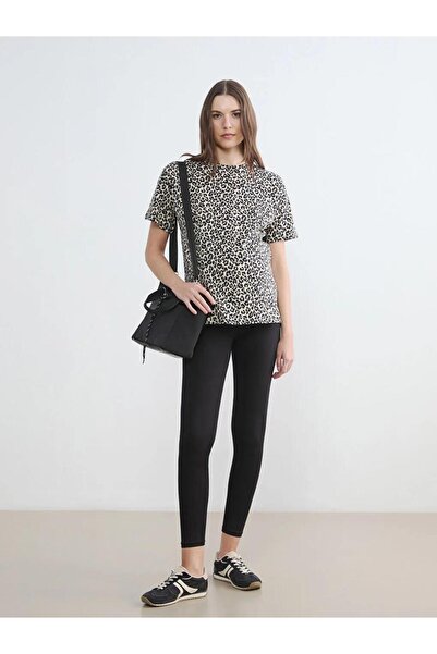 LC Waikiki Colanți negri pentru gravide cu panouri în zona abdominală (S6)