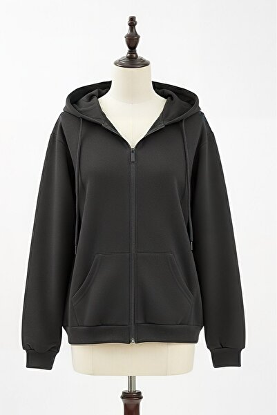 Modamorfo Kapuljača sa patentnim zatvaračem sa džepom češljana pamučna dukser...