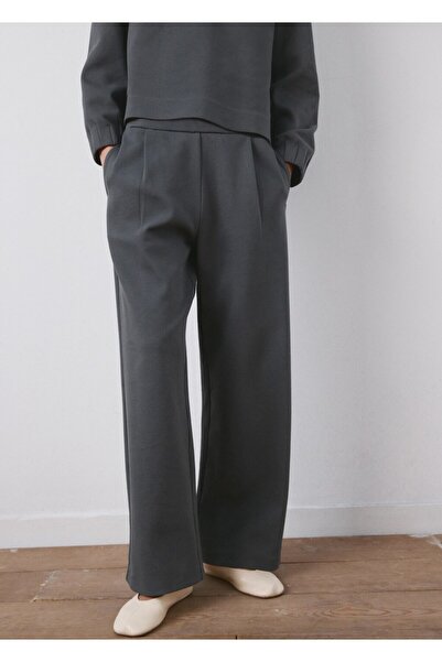 MANGO Woman Düz kesim pamuklu pantolon