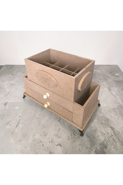 SEKAY AHŞAP Raw Wood Decorative Jewelry and Makeup Organizer with 12 Compartm...