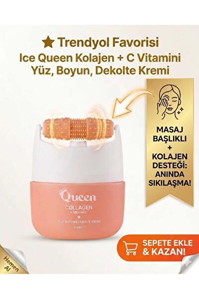 ICEQUEEN Collagen + Vitamin C Face Neck Decollete Cream Firming with Massage ...