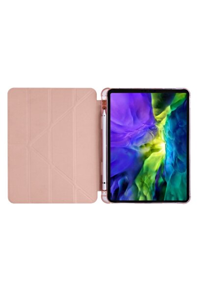 ZMOBILE İpad Air 11" M2 2024 6. Nesil Uyumlu Kapaklı Standlı Kılıf Kalemlik Bölmeli Silikon