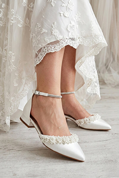 Modavien Ženske svadbene cipele sa biserima, visina 2 cm