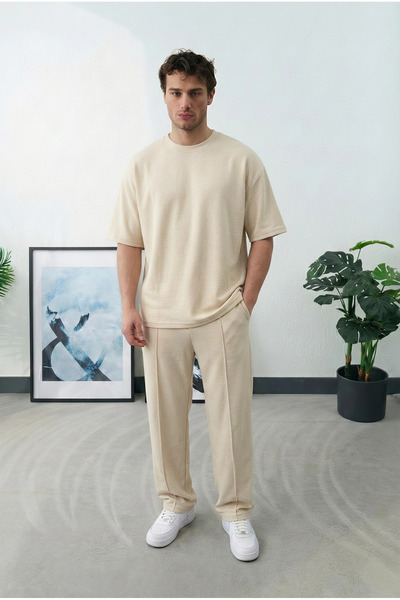 Wonraces Men's Oversized Comfortable Fit Premium Soft Textured Cotton Piece S...