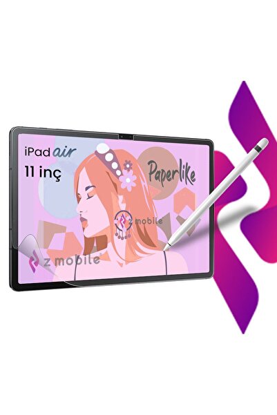 ZMOBILE iPad Air 11" M2 2024 6. Nesil Uyumlu Paperlike Nano Kırılmaz Ekran Ko...