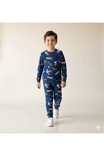 Butik Çocuk Sonıc Baskılı Pijama Takımı