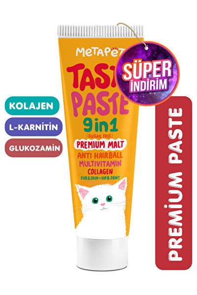 Metapet Kediler için 9in1 MultiVitamini Macunu, Tüy Eklem Glukozamin Yavru Sa...