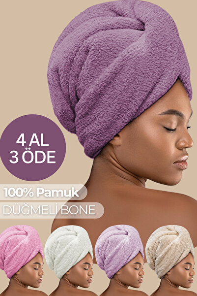 Miss Paris Home Elastični peškir za kosu sa dugmetom - Sušenje kose za negu l...