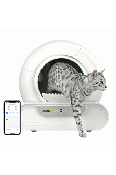 Haustier MSP08 Akıllı Otomatik Kedi Tuvaleti, 65lt Hazne, WI-FI , APP ile Uza...