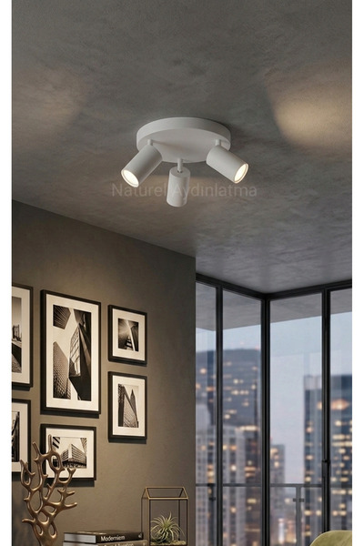 N Naturel Aydınlatma 3LÜ LEDLİ HAREKETLİ SPOT ARMATÜR AVİZE / BEYAZ RENK