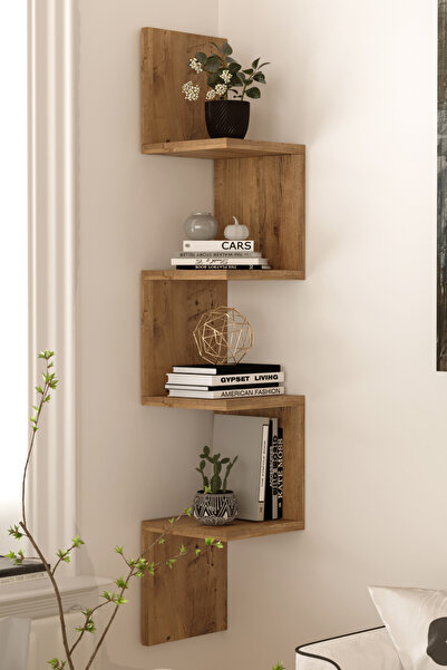 Yurudesign Shelf R9 Modern Duvar Rafı Kitaplık Atlantik Çam