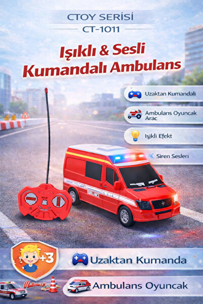 Need Ctoy Kumandalı Işıklı Kırmızı İtfaiye Minübüsü 1:32