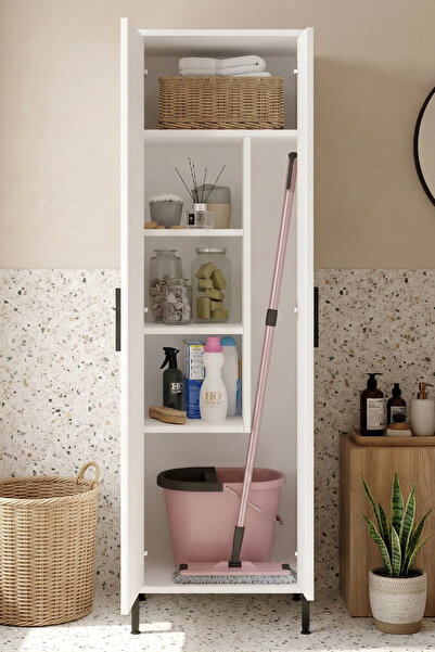 Yurudesign Daisy Çok Amaçlı Dolap Vileda Banyo Dolabı Beyaz Dy1-w
