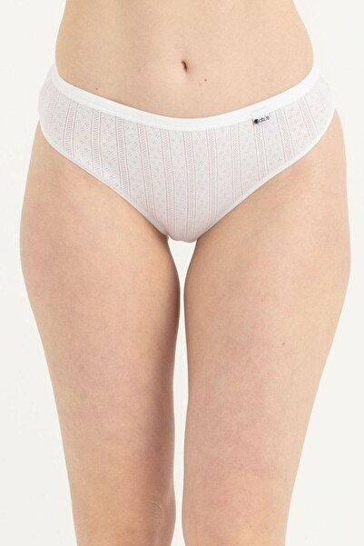 OBJE Women's White Knitted Pattern Slip