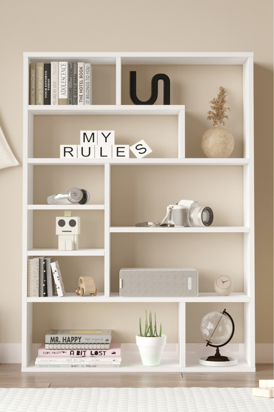 Yurudesign Craft Kitaplık 124cm Beyaz CF1-W