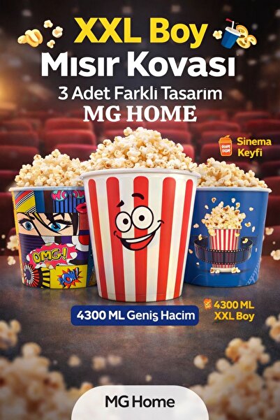 VENON 🍿 3 Adet XXL BÜYÜK BOY 🍿 Mısır Kovası Cips Kovası Popcorn Kasesi Kırı...