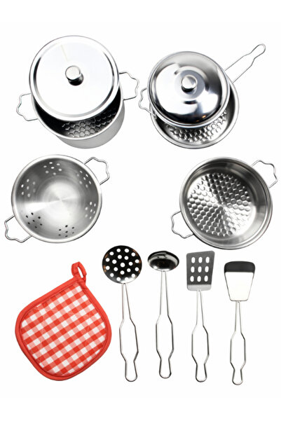 a v d a Oyuncak Paslanmaz Çelik Tencere Tava Seti 11 Parça Büyük | Mutfak Oyu...