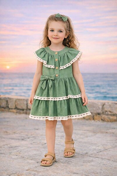lumo bella kids Rochie pentru fetiță cu detaliu cu volane Design elegant și c...
