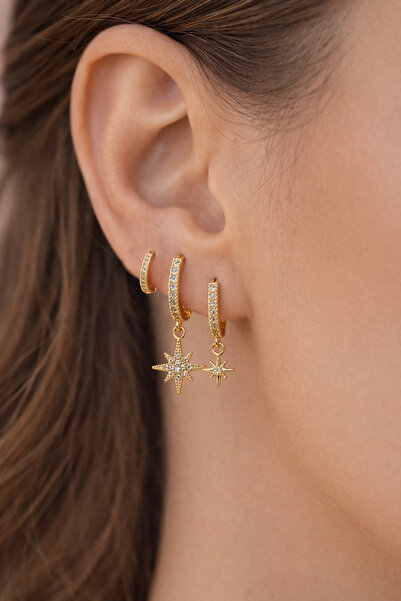 Sacce Scarves&Accessories Kutup Yıldızı Üçlü Set Küpe