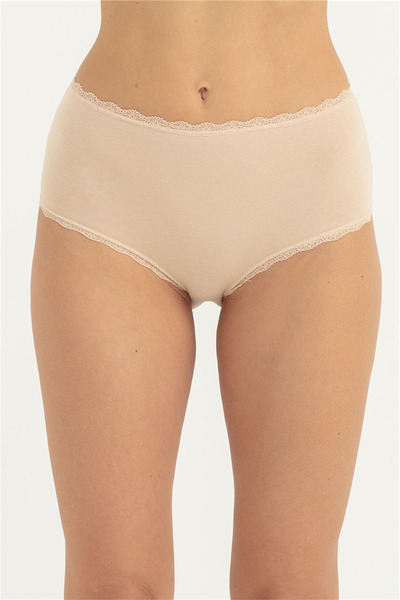 OBJE سراويل داخلية نسائية ذات إطار من الدانتيل ذات الخصر العالي