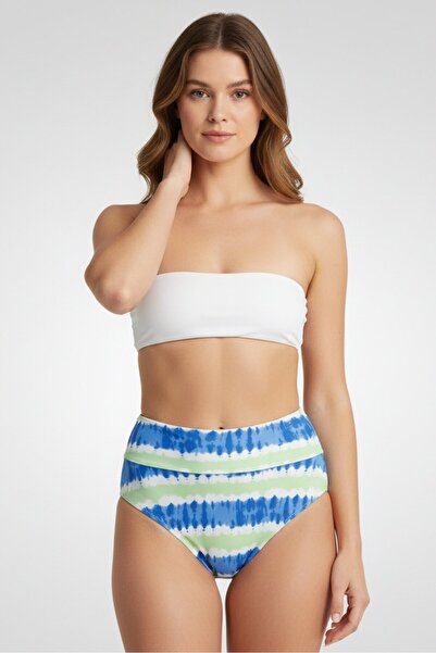 aerie Women Allover Print High Cut Bikini Bottom, Multicolor