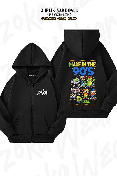ZOKAWEAR Unisex Toy Story 90's Printed Oversized Back Printed Zippered Hooded...