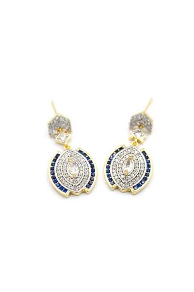 Royaleks أقراط مرصعة بالأحجار - أزرق