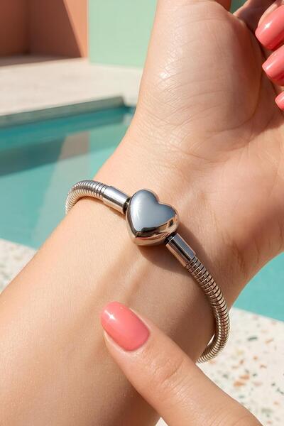 Bontexs Kalpli Çelik Bileklik Gümüş Rengi