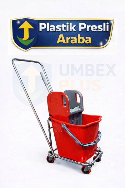 UMBEX PLUS UMBEX Tek Kovalı Krom Temizlik Arabası Ve Paspas Arabası Temizlik ...