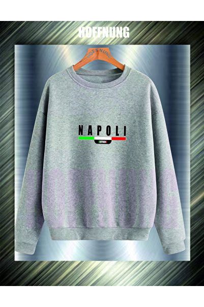 HOFFNUNG Unisex Cotton Lu Oversized Napoli Hoffning Printed Hooded Collar Com...