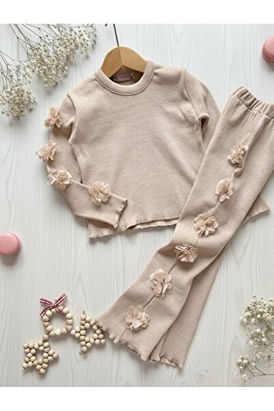 HÜMAKİDSWEAR طقم ريبانا أرجواني مع تفاصيل تطريز الزهور