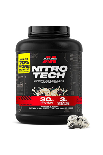 MUSCLETECH مسحوق بروتين مصل اللبن نيترو-تك ١٠٠٪ لنمو العضلات، بنكهة الكوكيز و...