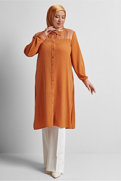 Alvina KETEN EFEKTLİ BÜYÜK BEDEN TUNİK 20745