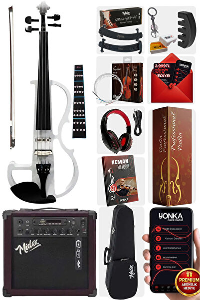 Midex RCZ-606WH-AMP Elektro Keman ve Şarjlı Anfi Seti