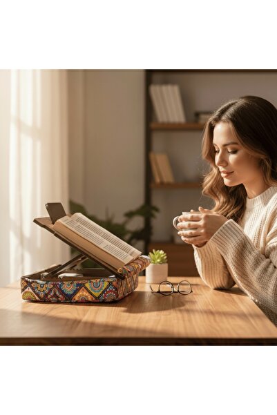 Vigo Wood Stalak za laptop sa šarenim jastukom i podesivom nagibnom podlogom ...