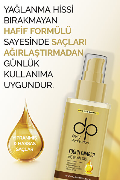 dp Daily Perfection Saç Bakım Yağı Argan Yağlı ve E Vitaminli 100 ml