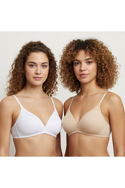 BONBON حمالة صدر نسائية بدون أسلاك أو حشوة، عبوة من قطعتين، My First Bra BB2321