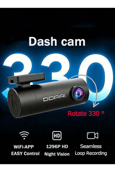 DDPAI كاميرا لوحة القيادة 1296P، كاميرا لوحة القيادة الأمامية مع التطبيق، مع ...