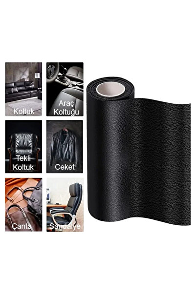 Yenimiyeni Kendinden Yapışkanlı Deri Döşeme Deri Tamir Kiti Siyah 100 Cm x 50 Cm
