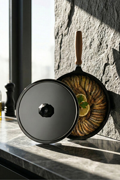 Perotti ProGranito 36 Cm Granit Ahşap Saplı Yapışmaz Yüzey Balık Tavası