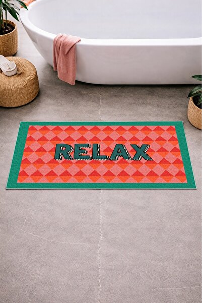 Decomia Home Dijital Kaymaz Yıkanabilir Renkli Modern Banyo Paspası Banyo Halısı