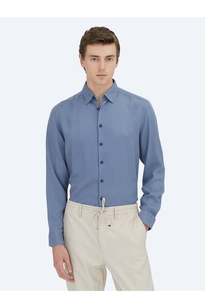 Kip Blue Regular Fit Woven Casual Shirt