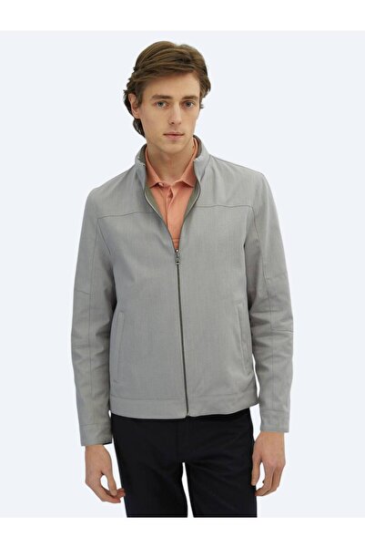 Kip Palton gri cu glugă ascunsă, cu țesătură casual, reversibilă