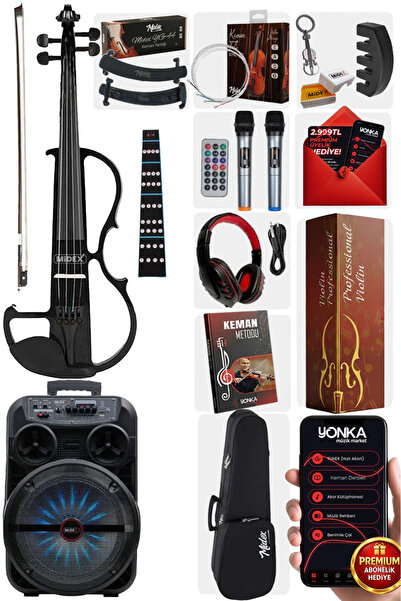 Midex RCZ-606BK-PAK Elektro Keman Taşınablir Şarjlı Hoparlör Mikrofon Çanta F...