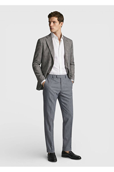 Ramsey Mürdüm Kareli Zeroweight Slim Fit Yün Karışımlı Ceket