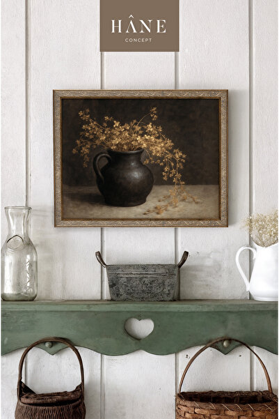 Hane Concept Vintage βάζο και ζωγραφική λουλουδιών, καλλιτεχνική εκτύπωση σε ...