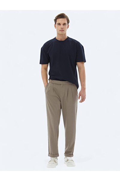 Kip Παντελόνι Casual Weaving Carrot Fit Mink