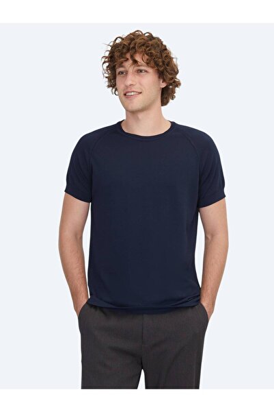 Kip Πλεκτό ζακάρ με λαιμόκοψη Navy Blue